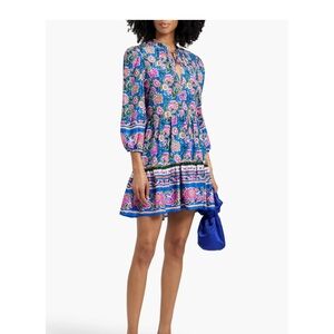Veronica Beard Hawkin printed silk mini dress